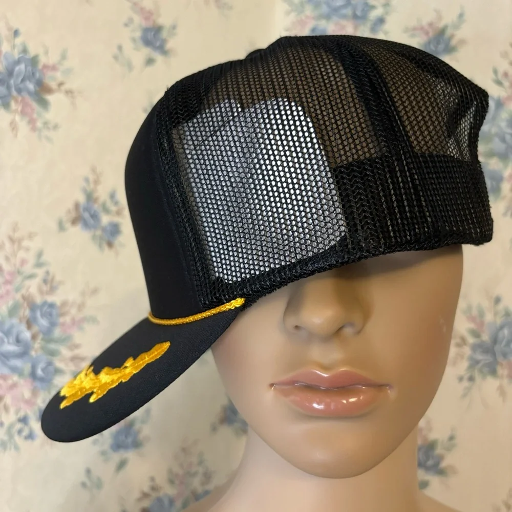 Otto World Famous Foam Front Black Trucker Hat with Embroidery, NWT